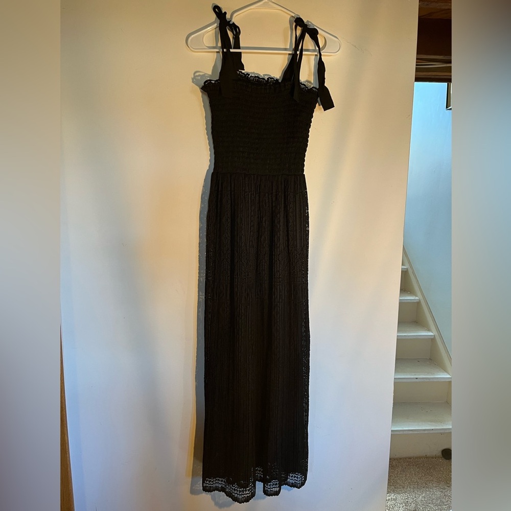 Ruched Maxi Dress with tie straps